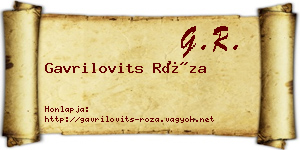 Gavrilovits Róza névjegykártya