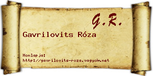 Gavrilovits Róza névjegykártya